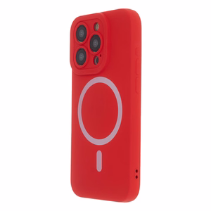 Silikoninis minkštas magnetinis dėklas telefonui iPhone 15 Pro 6,1" raudonas
