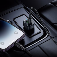 Automobilinis įkroviklis Borofone BZ34B 38W USB-C/USB-A juodas