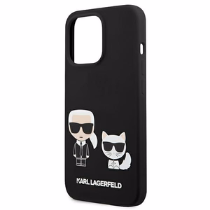 Karl Lagerfeld KLHCP13LSSKCK iPhone 13 Pro / iPhone 13 6.1 juodas Silikoninis dėklas Karl & Choupette
