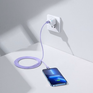 USB laidas Baseus Crystal Shine violetinis Type-C / Lightning 200cm (iki 20W)