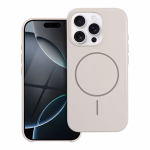 Blizgus magnetinis dėklas suderinamas su MagSafe, skirtas IPHONE 17, baltas spalvos