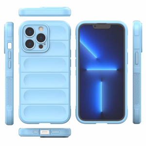 Magic Shield dėklas telefonui iPhone 13 Pro lanksčios šarvuotos šviesiai mėlynos spalvos dangtelis