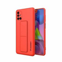 Wozinsky Kickstand Case silikoninis dėklas su stovu Samsung Galaxy M51 raudonas