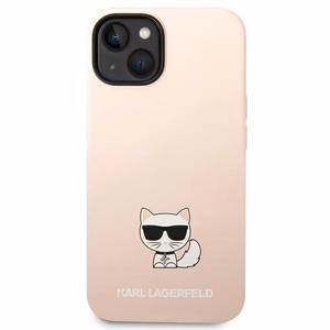 Karl Lagerfeld KLHCP14MSLCTPI iPhone 14 Plus 6.7 "kietas dėklas šviesiai rožinis / šviesiai rožinis Silikoninis Choupette Kūnas