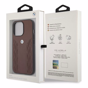 BMW odinis lenktas perforuotas dėklas iPhone 13 Pro / iPhone 13 - raudonas