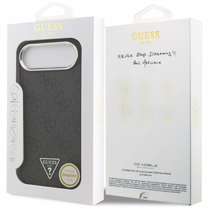 GUESS dėklas telefonui (m) IPHONE 17 Air suderinamas su MagSafe PU 4G W/Triangle Logo SL - juodas