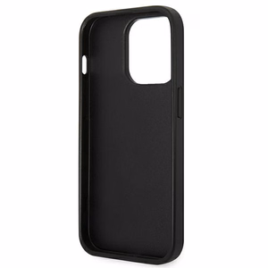Karl Lagerfeld Saffiano Karl's Head Patch dėklas telefonui iPhone 14 Pro Max - sidabrinis