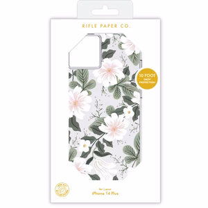 Rifle Paper Clear dėklas, skirtas iPhone 14 Plus, „Willow“ rašto