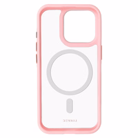 Liavec Hibridinis magnetinis skaidrus dėklas iPhone 15 Pro šviesiai rožinis