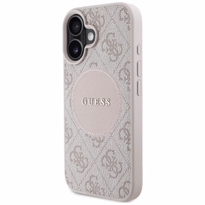 Guess 4G Circle Classic Logo MagSafe iPhone 16 dėklas telefonui - rožinis