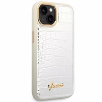 Guess GUHCP14MHGCRHS iPhone 14 Plus 6.7 "sidabrinis/sidabrinis kietas dėklas Croco Collection