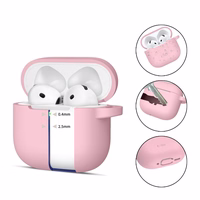 Tech-Protect silikoninis dėklas su kabliuku AirPods 4 - rožinis