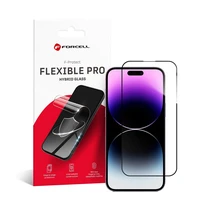 Forcell Lankstus Nano stiklas 5D skirtas iPhone 14 Pro Max juodas (Hot Bending) veikiantis pirštų atpaudų skaitytuvas
