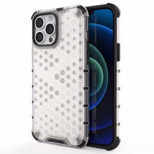 Honeycomb Case броневой чехол с TPU бампером для iPhone 13 Pro Max прозрачный