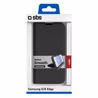 SBS Wallet dėklas su stovu ir pinigine Samsung Galaxy S25 Edge - juodas