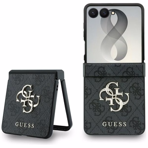 Juodas „Guess Big 4G Logo“ dėklas, skirtas „Samsung Galaxy Z Flip8“