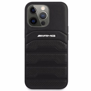 AMG AMHCP14XGSEBK iPhone 14 Pro Max 6.7 - juodas odinis dėklas su įspaudų linijomis