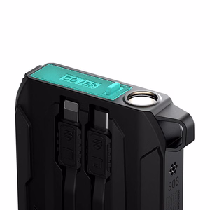 "Powerbank Joyroom JR-L017" 10000 mAh, 22,5 W, su "Lightning" + USB-C kabeliu (juodas)