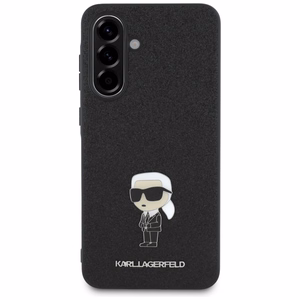 Karl Lagerfeld Fiksuotas Blizgus Ikonik Logotipo Metalinis Segtukas Dėklas telefonui Samsung Galaxy A36 - juodas