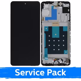 Ekranas skirtas Samsung M556 M55 5G juodas su rėmeliu (Service Pack)