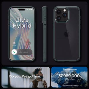 Spigen Ultra Hybrid dėklas telefonui iPhone 15 Pro Max - tamsiai žalias