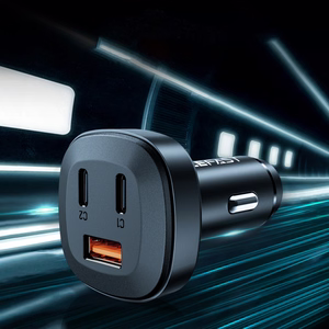 Acefast automobilinis įkroviklis 66W 2x USB Type C / USB, PPS, Power Delivery, Quick Charge 4.0, AFC, FCP, SCP juodas (B3 juodas)