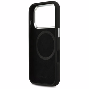 Mercedes silikoninis Vintage Logo MagSafe dėklas iPhone 17 Pro – juodas