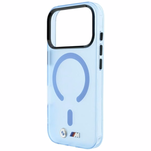 BMW M IML Frosted Metal Logo & Trims MagSafe dėklas, skirtas iPhone 17 Pro Max / 18 Pro Max – mėlynas