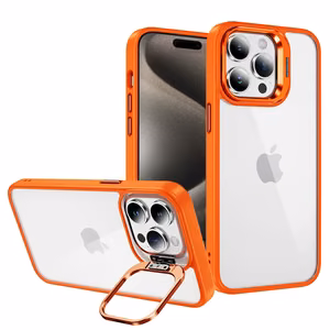 Tel Protect Dėklas telefonui su stovu + kamera stiklas (lęšis) skirtas iPhone 11 Pro Max oranžinis