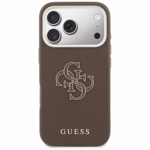GUESS dėklas IPHONE 17 Pro GUHCP17L5PS4RGGW (PU FW Resin Logo) rudas