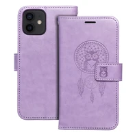 MEZZO knygos tipo dėklas telefonui IPHONE 12 / 12 Pro su sapnų gaudykle, violetinis