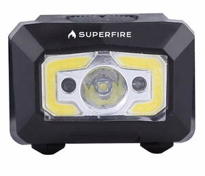Superfire X30 žibintuvėlis ant galvos, 340 lm, USB, 5 režimai, 130 m