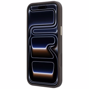 Guess 4G Classic Logo dėklas, skirtas iPhone 18 Pro Max / 17 Pro Max, su 360° žiedu-stovu, suderinamas su MagSafe – rudas