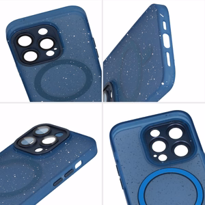 Tel Protect magnetinis Splash matinės tekstūros dėklas Iphone 15, tamsiai mėlynas