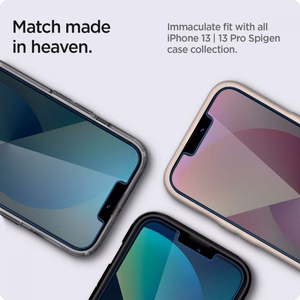 Spigen Glas.tR EZ Fit Privacy grūdintas stiklas iPhone 13 / 13 Pro / 14 / 16e - 2 vnt.