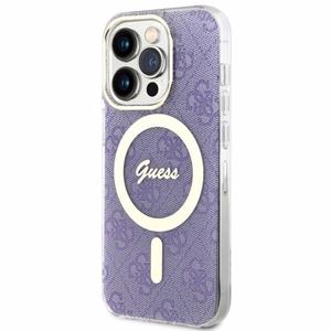 Guess GUHMP14LH4STU iPhone 14 Pro 6.1" violetinis/violetinis kietas dėklas 4G MagSafe