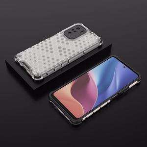 Honeycomb dėklas šarvuotas dėklas su TPU buferiu Xiaomi Redmi K40 Pro+ / K40 Pro / K40 / Poco F3 skaidrus