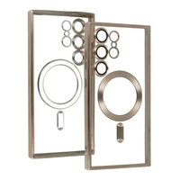 Dėklas telefonui metalinis magnetinis Samsung Galaxy S24 titano spalva