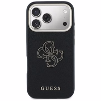 Guess FW dėklas su dervos logotipu iPhone 17 Pro Max - juodas