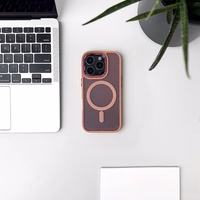 Blizgus magnetinis dėklas telefonui iPhone 16e - rožinis