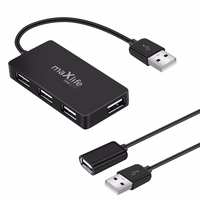 Maxlife Namų biuro USB 2.0 šakotuvas USB - 4x USB 0,15 m juodas + kabelis 1,5 m