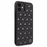 Mercedes Sidabrinių žvaigždžių rašto dėklas iPhone 11 / Xr - juodas