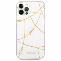 Guess Gold Chain Collection dėklas telefonui iPhone 12 Pro Max 6.7" - balta
