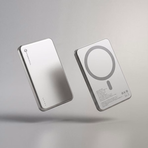 Forcell F-Energy Slim F5K9 išorinė baterija, suderinama su MagSafe, 5000 mAh, 15 W, QC 4.0, PD 3.0, Cloud Dancer