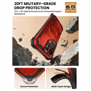 Supcase ArmorBox Mag MagSafe Dėklas for Samsung Galaxy S26 Ultra - raudonas and juodas