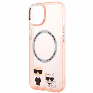 Karl Lagerfeld KLHMP14MHKCP iPhone 14 Plus 6.7 "kietas dėklas rožinis / rožinis Karlas & Choupette Aliuminis Magsafe