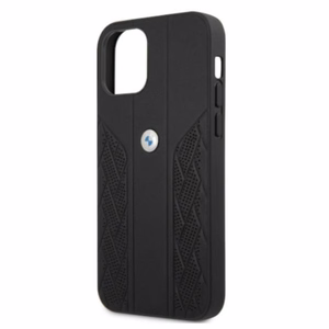 BMW Odinis išlenktas perforuotas dėklas iPhone 12 / iPhone 12 Pro - juodas
