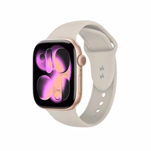 Skystojo silikono dirželis Crong Liquid, skirtas Apple Watch 38/40/41/42 mm, akmens smėlio spalvos