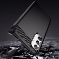 Carbon Case dėklas Realme 10 Pro lankstus silikoninis anglies dangtelis juodas