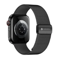 FORCELL F-DESIGN FA14 magnetinis nerūdijančio plieno dirželis APPLE laikrodžiui 38 / 40 / 41 mm juodas